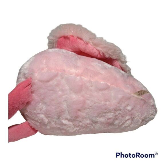 Pink Flamingo 25" Plush Stuffed Animal Sitting Shelf Chair Sitter Sparkle Wings - Picture 9 of 12
